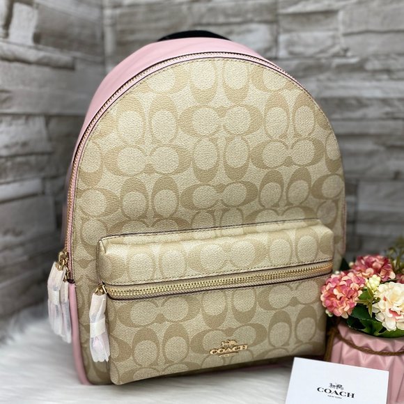charlie backpack in signature canvas